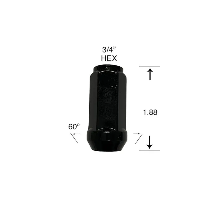 [TA-INT-039] 08404-BK - BLACK BULGE ACORN/1/2' X 3/4 HEX BLACK FINISH