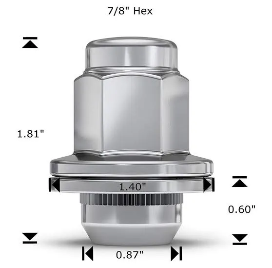 [TA-INT-051] 11707D-BK - BLACK (TUNDRA SIZE)12 MM X 1.50 DUPLEX MAG W/WA