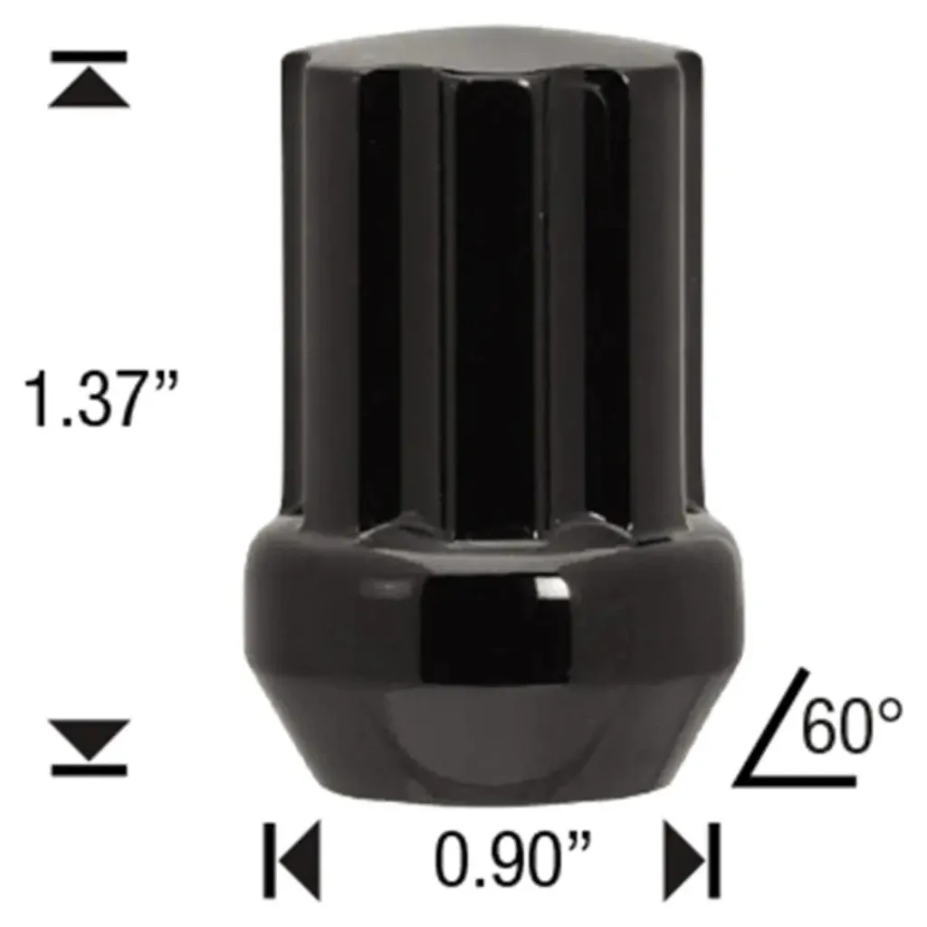 [TA-INT-063] 30009-BK-RPW - BLACK-SPLINE ACORN/14 X 1.50 MM SPLINE ACORN