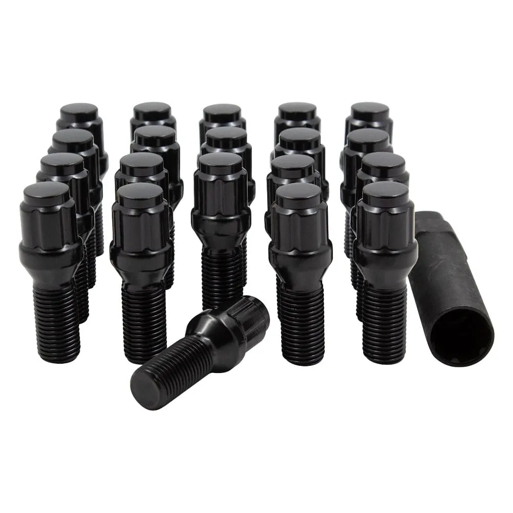 [TA-INT-068] 31606BSP-BK - BLACK SPLINE/LUG BOLTS CONE SEAT 12MM-1.25MM