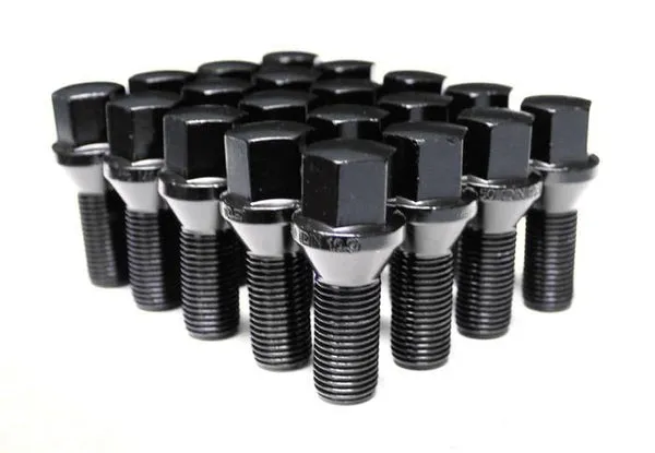 [TA-INT-079] 31820XL-BK - BLACK-LUG BOLTS CONE SEAT 14MM-1.50RH X 1.97" (5