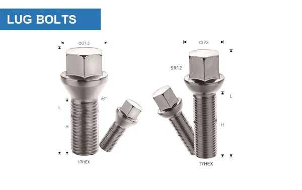 [TA-INT-089] 32020B - CONICAL SEAT LUG BOLT 15MM 1.25 THREADS THREAD L