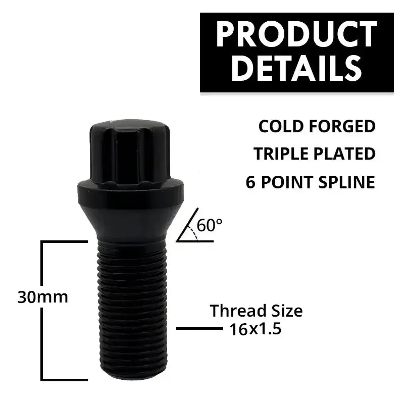 [TA-INT-092] 32150B - LUG BOLTS CONE SEAT/ 16 X 1.50MM X1.18" (30MM) Dodge